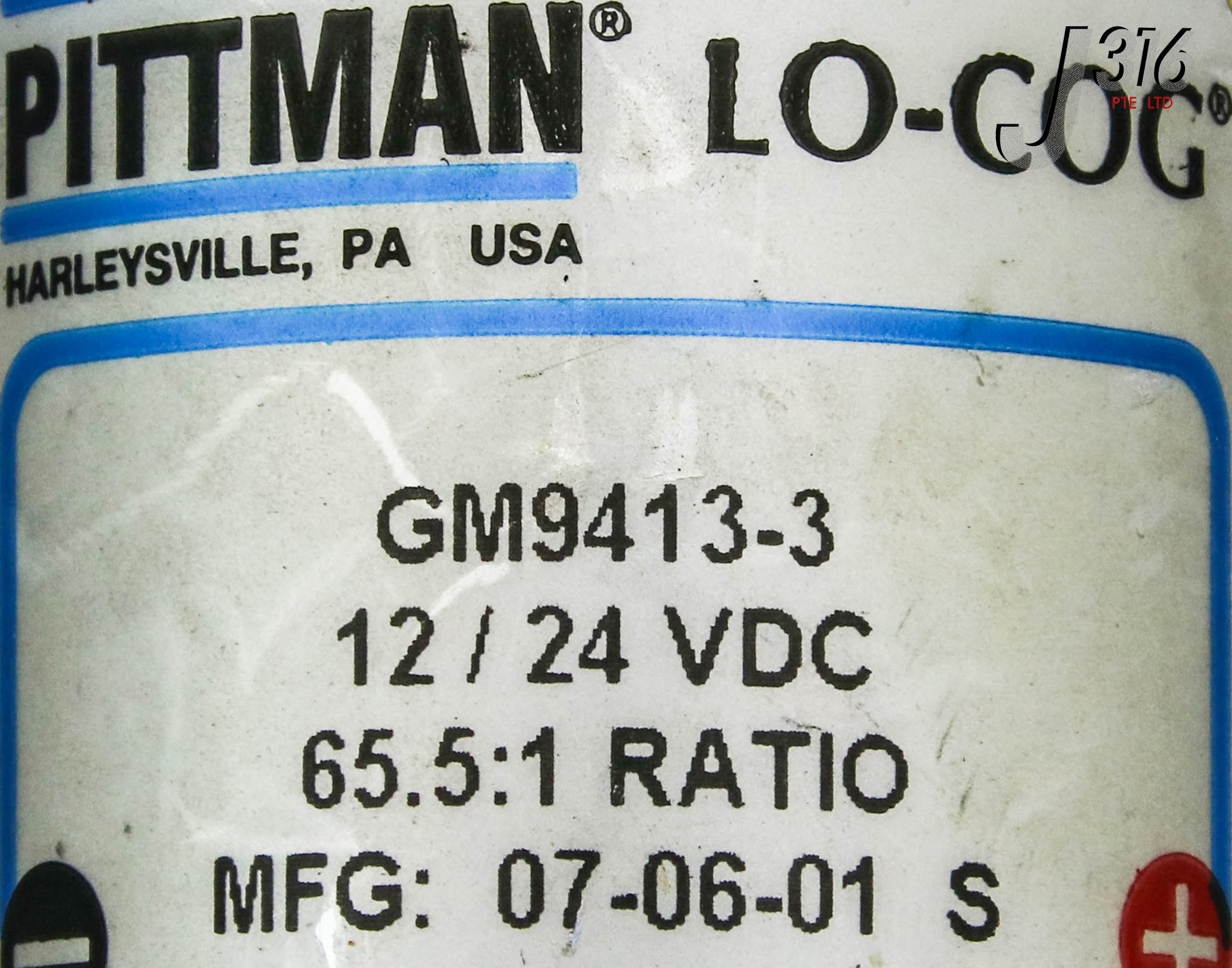 15062 PITTMAN LO-COG DC GEARMOTOR 12/24 VDC,RATIO 65.5-1 GM9413-3